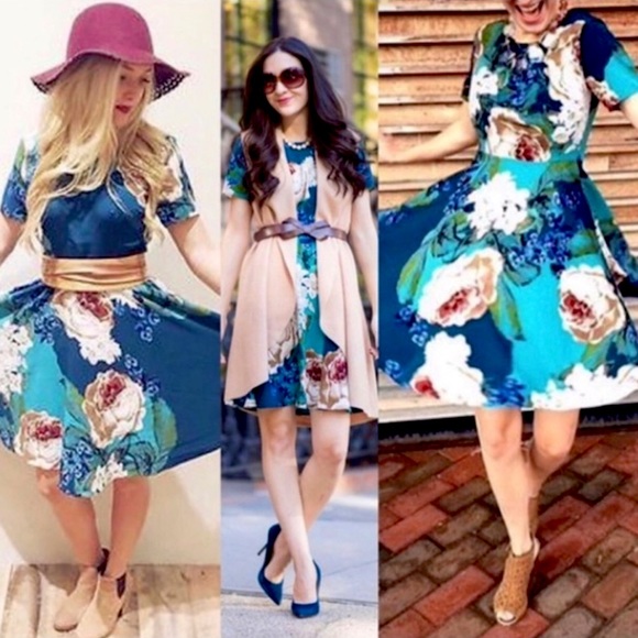 Anthropologie Corey Lynn Calter Blue Paeonia Dress - Picture 4 of 7